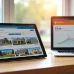 Pessoa pesquisando casas em Orlando em sites imobiliários no tablet
